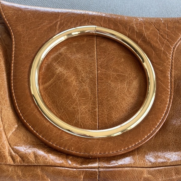 Hobo top grain caramel leather MSRP $158 Lizzie ( minor flaws) clutch/ handbag - Picture 11 of 13